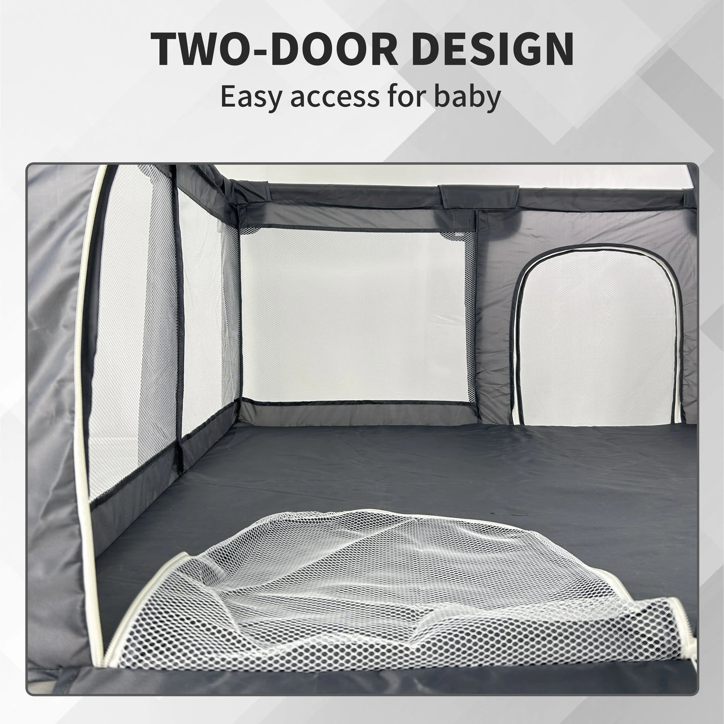 48"x48" Baby Playpen - Large Open-Floor Activity Center with Learning Fence | Indoor/Outdoor Play Yard with Breathable Mesh | Gray, Pink,Blue