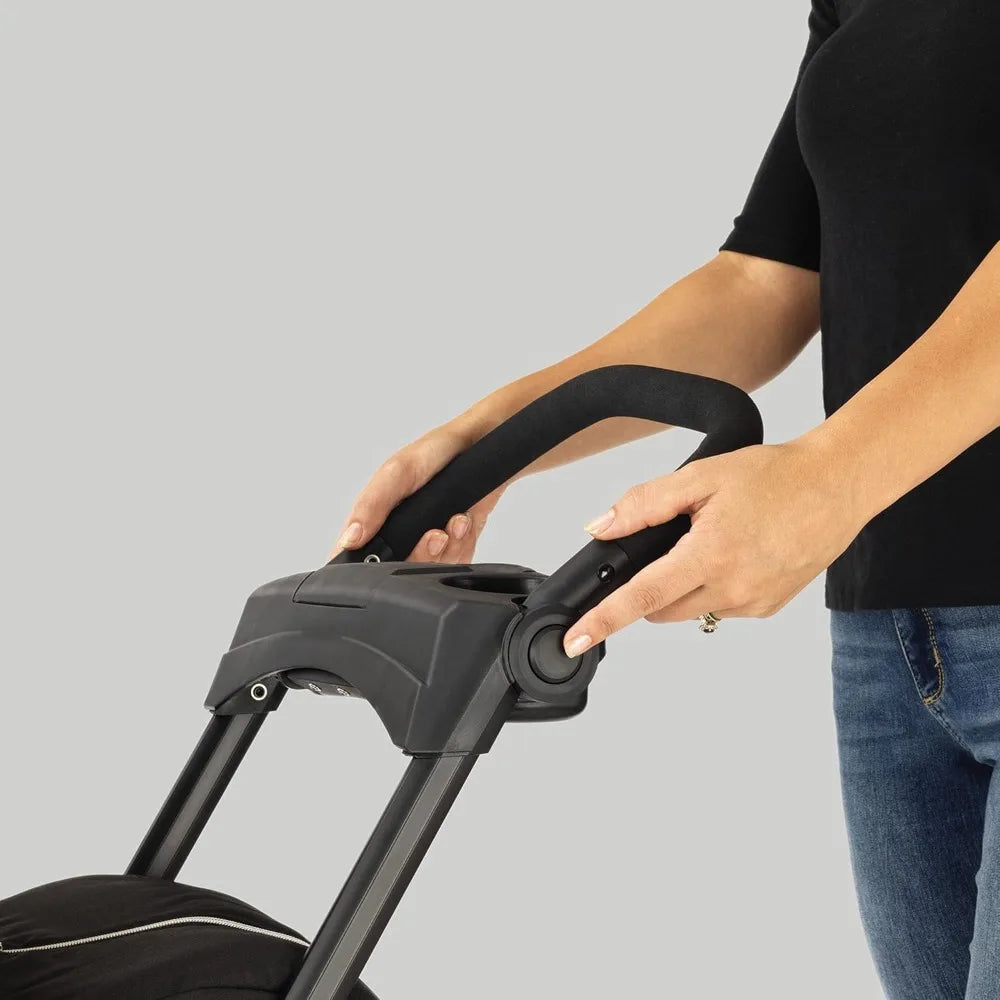 KeyFit Caddy Frame Stroller, Accepts All Chicco Infant Car Seats, Adjustable Handle, Parent Tray | Black/Black