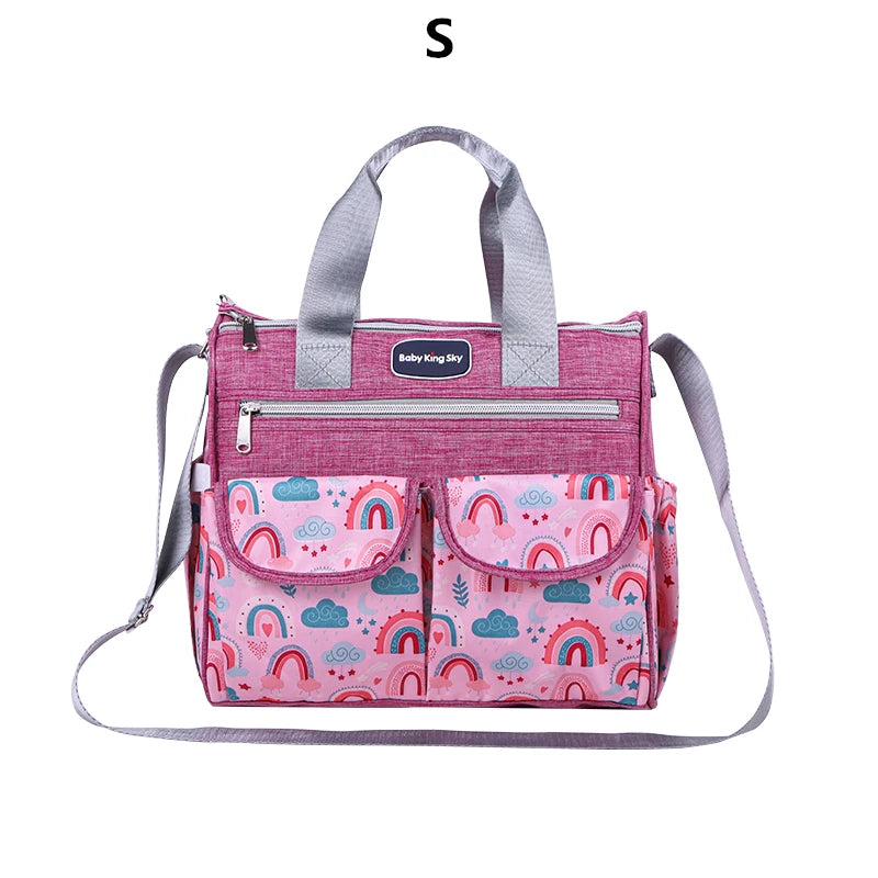 New Fashionable Cloud-Printed Single-Shoulder Mommy Bag; Multi-Functional Large-Capacity Cross-Body Mother-And-Baby Bag; Portable Maternity Tote Diaper Bag for Outings