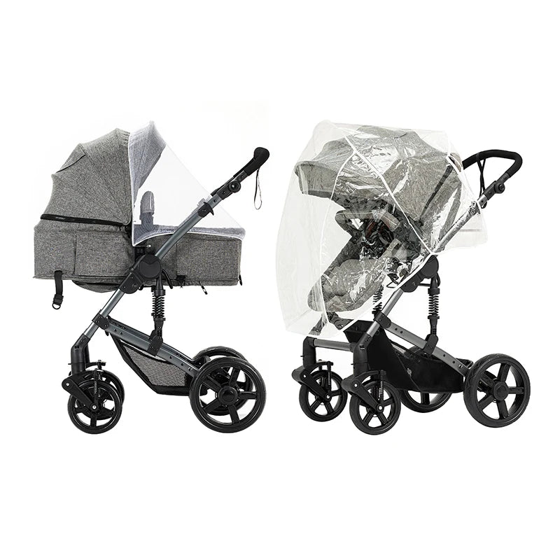Portable Stroller 2 in 1 Two Way Push with Awning Stroller High View Pram Quick Fold Carriage Baby Travel Newborn Pushchair