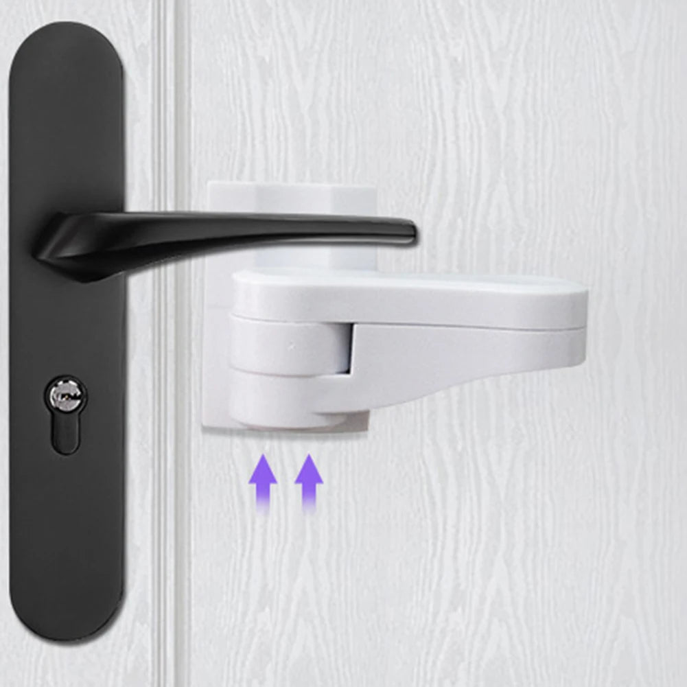 Child Safe Door Lever Lock Universal Window Door Handle Lock 180 Degree Rotating Self Adhesive for Window Door Cabinet