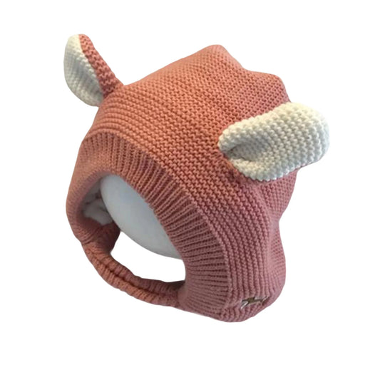 Adorable Winter Knit Hat with Fun Bear Ears Cozy Thickened Soft Hat Stylish Ear Protection Cap for Kids