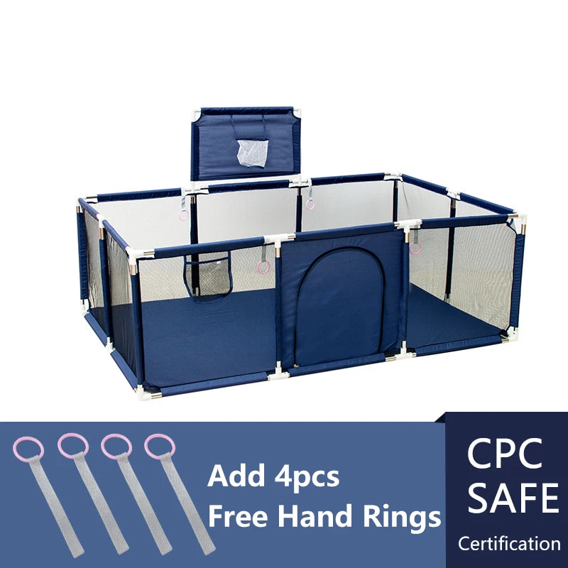 IMBABY New Playpen for Children Cartoon Baby Palypens Basketball Baby Playground Fence for Child Safety Barriers Baby Dry Pool