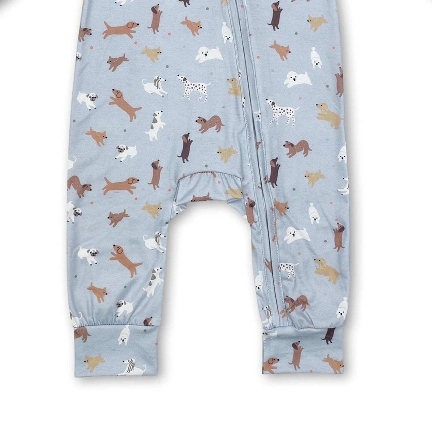 Baby Infant Toddler Blue Dogs Bamboo Zip Rompers