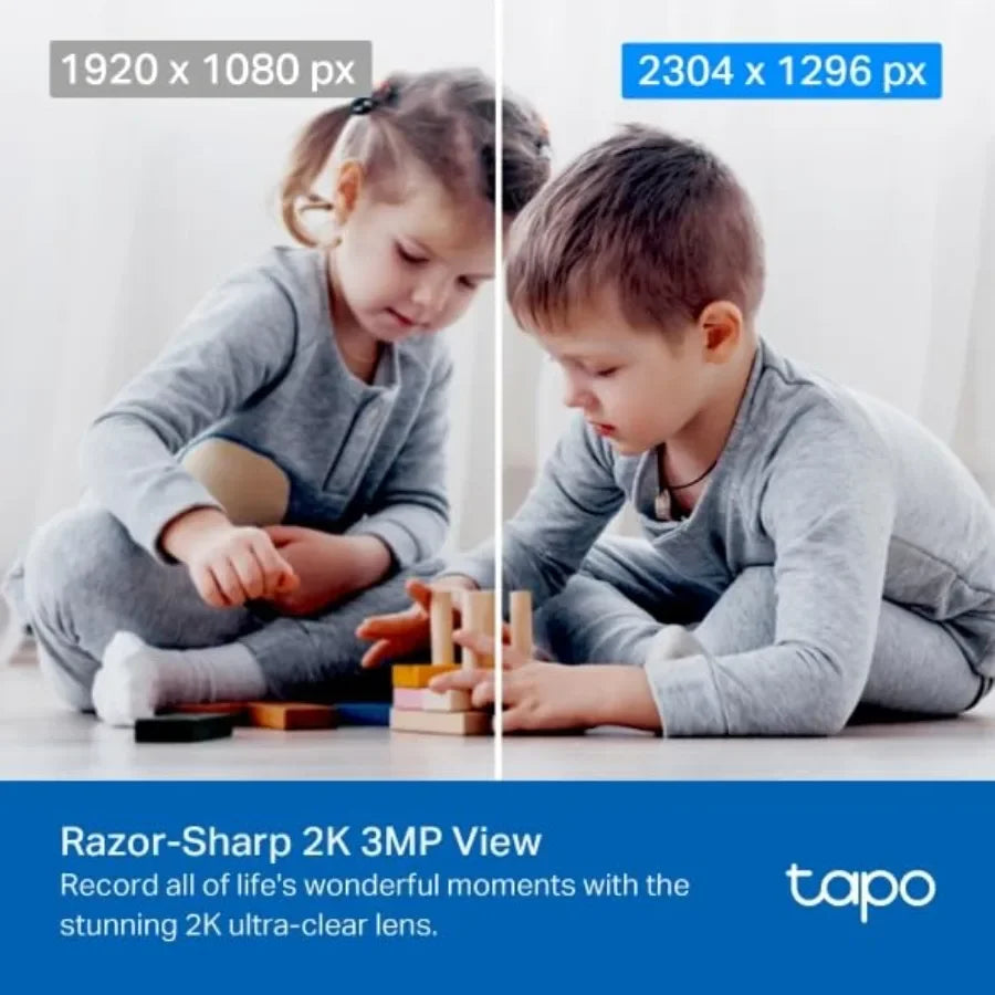 Tapo 2K Pan/Tilt Security Camera for Baby Monitor, Dog Camera w/Motion Detection, 2-Way Audio Siren, Night Vision, CloudandSD C