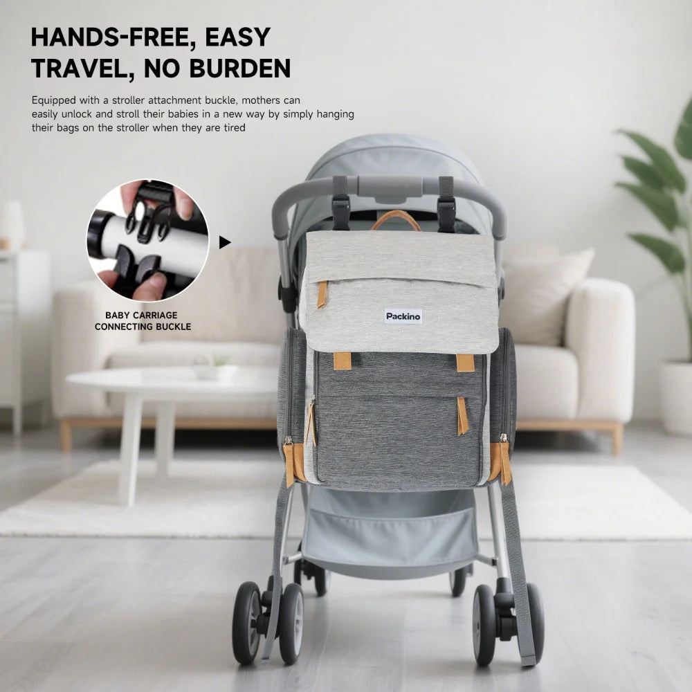 Insulated Diaper Bag Backpack with Stroller Straps, Multipacks Mommy Bag, Large Lightweight Baby Organizer Backpack for Mom Dad