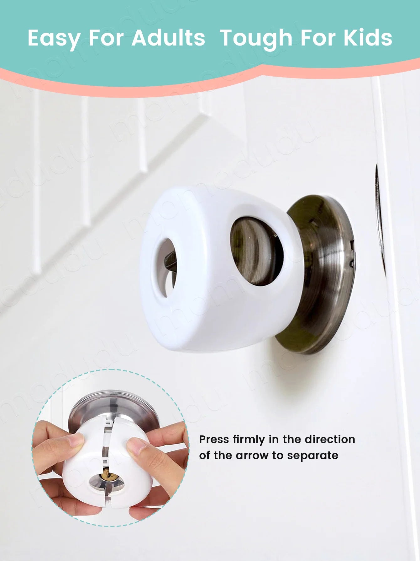Baby Door Knob Safety Covers, Child Proof & Anti-Collision Protectors for Standard Round Handles