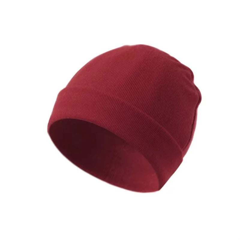 Unisex 0-3 Months Newborn Boy Girl Hats 100% Cotton Soft Bonnet Caps Solid Color Kids Beanie Felt Cap Baby Accessories