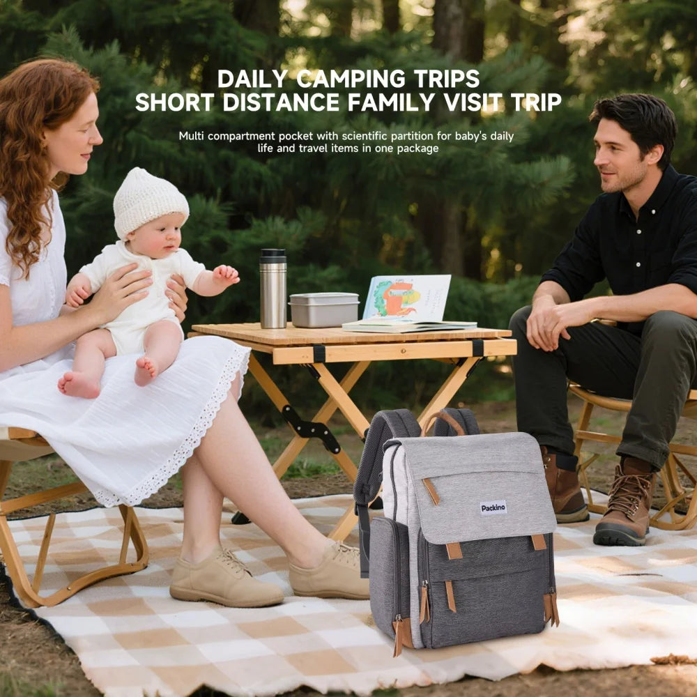 Insulated Diaper Bag Backpack with Stroller Straps, Multipacks Mommy Bag, Large Lightweight Baby Organizer Backpack for Mom Dad