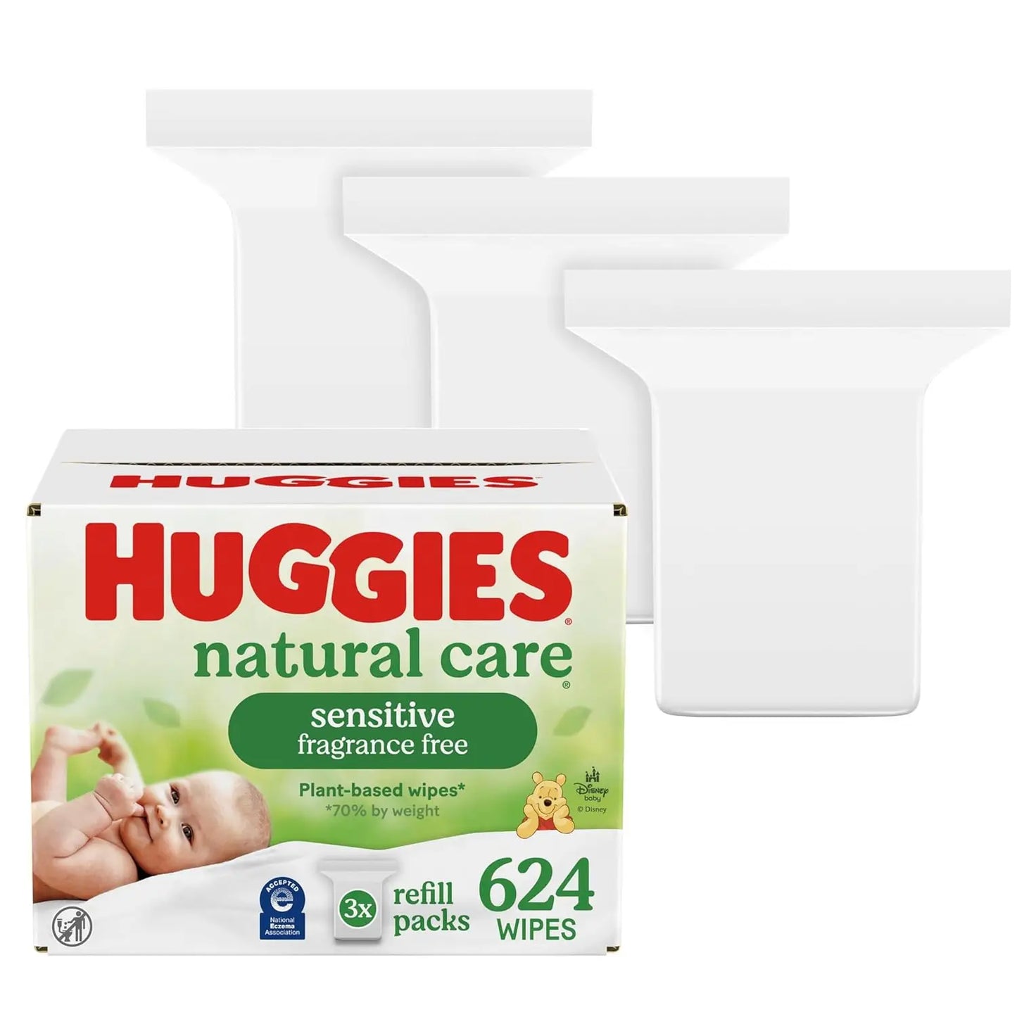 Gentle Baby Wipes, Hypoallergenic & Fragrance-Free, 3 Packs (624 Wipes Total), pH Balanced for Sensitive Skin