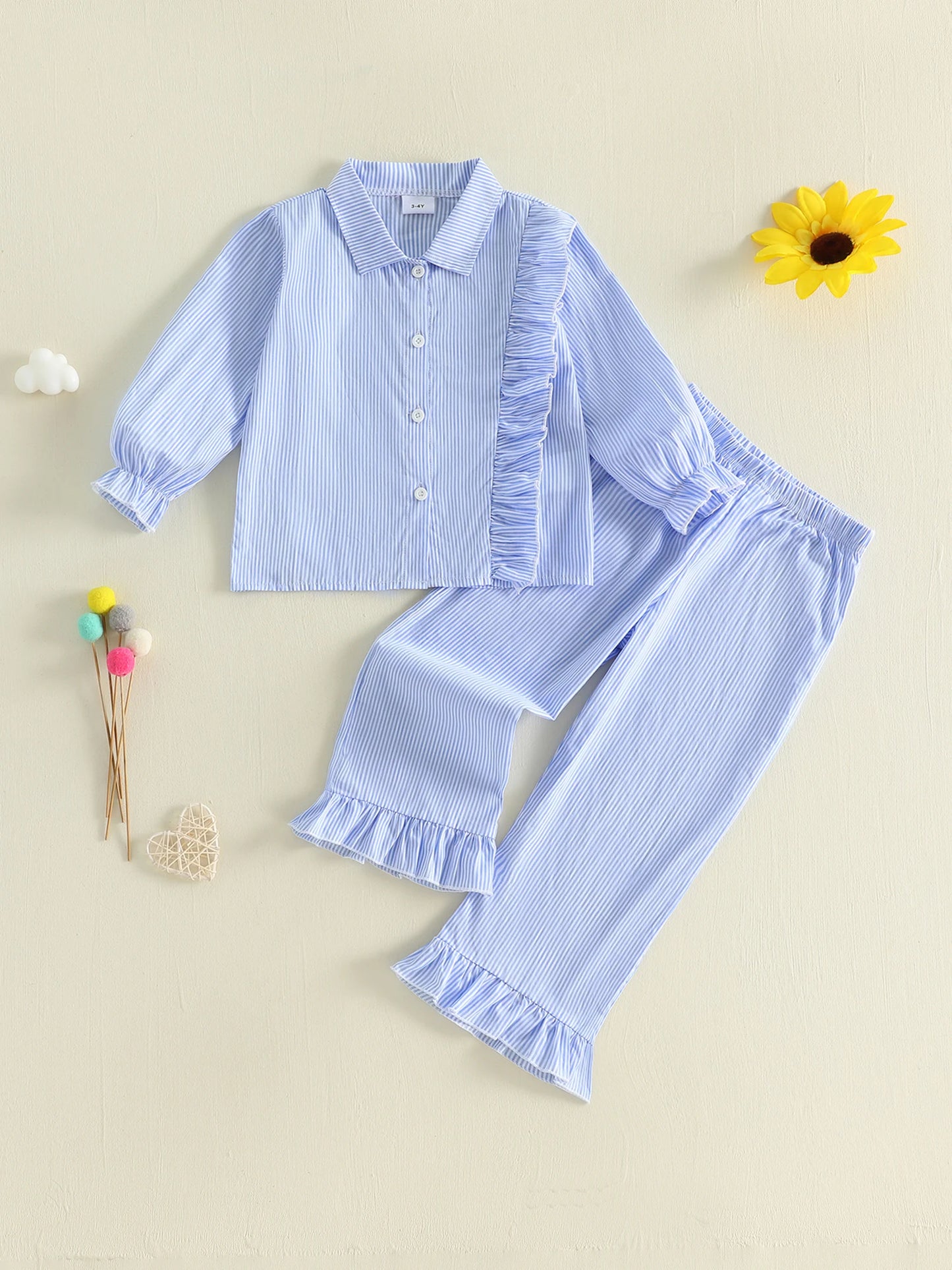 Toddler Girl 2-Piece Winter Outfits Long Sleeve Floral Print Ruffle Top Leggings Set Baby Clothes for Fall