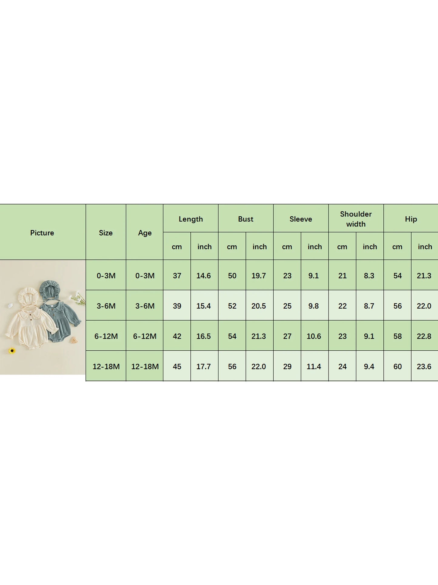 Infant Girls Cotton Linen Romper Set with Hat Long Sleeve Solid Color Jumpsuit and Matching Doll Collar Outfit