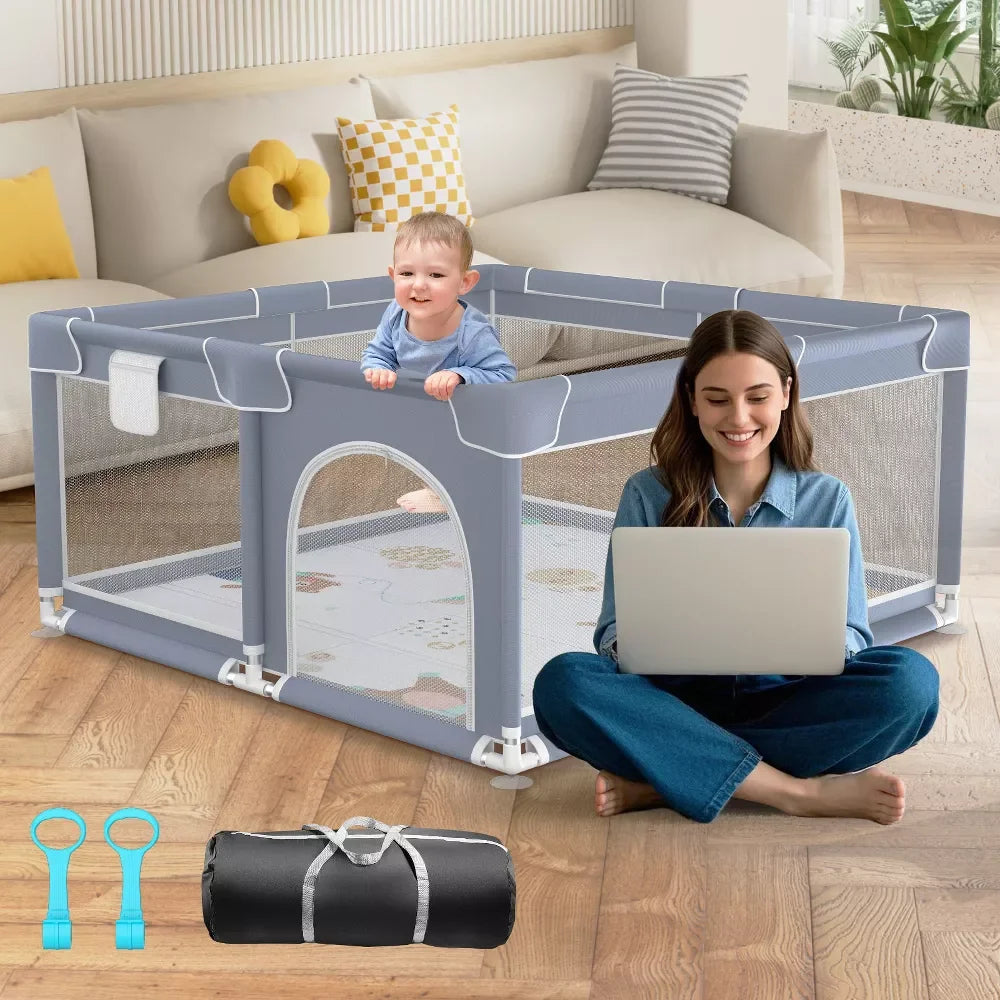 Baby Playground Playpen 360° Baby Safety Fence Portable Baby Playpen for Children Play Area Baby Playground For 0-6 Years