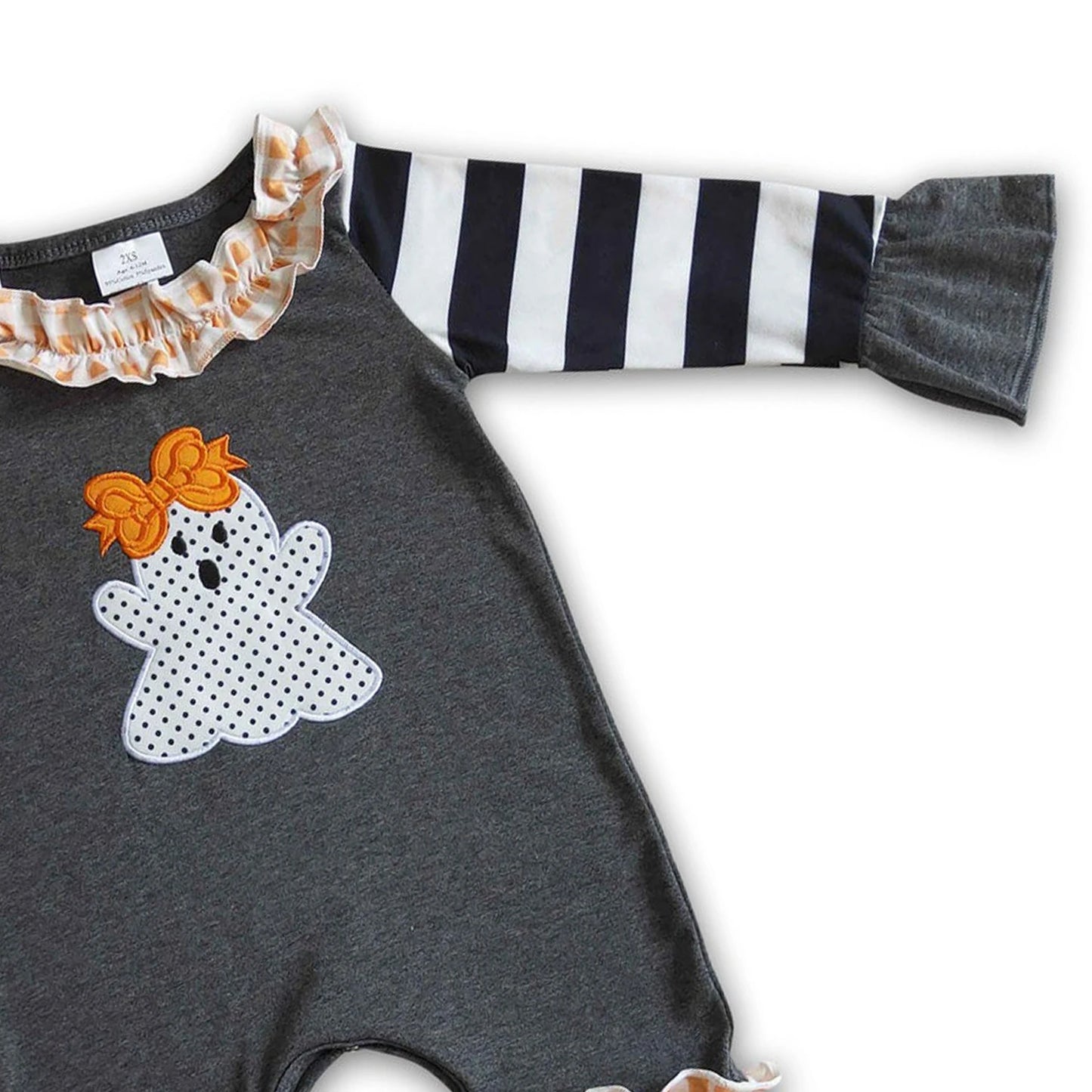 Baby girls Halloween ghost black rompers