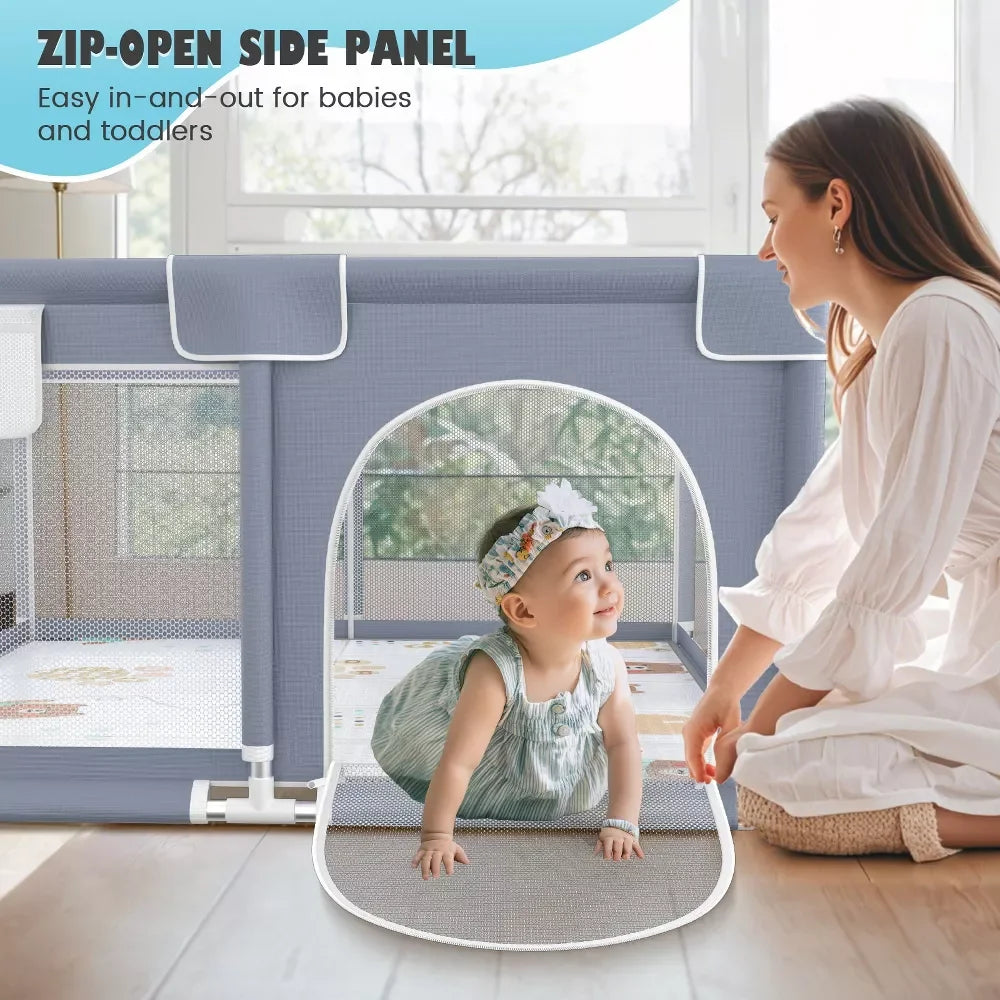 Baby Playground Playpen 360° Baby Safety Fence Portable Baby Playpen for Children Play Area Baby Playground For 0-6 Years