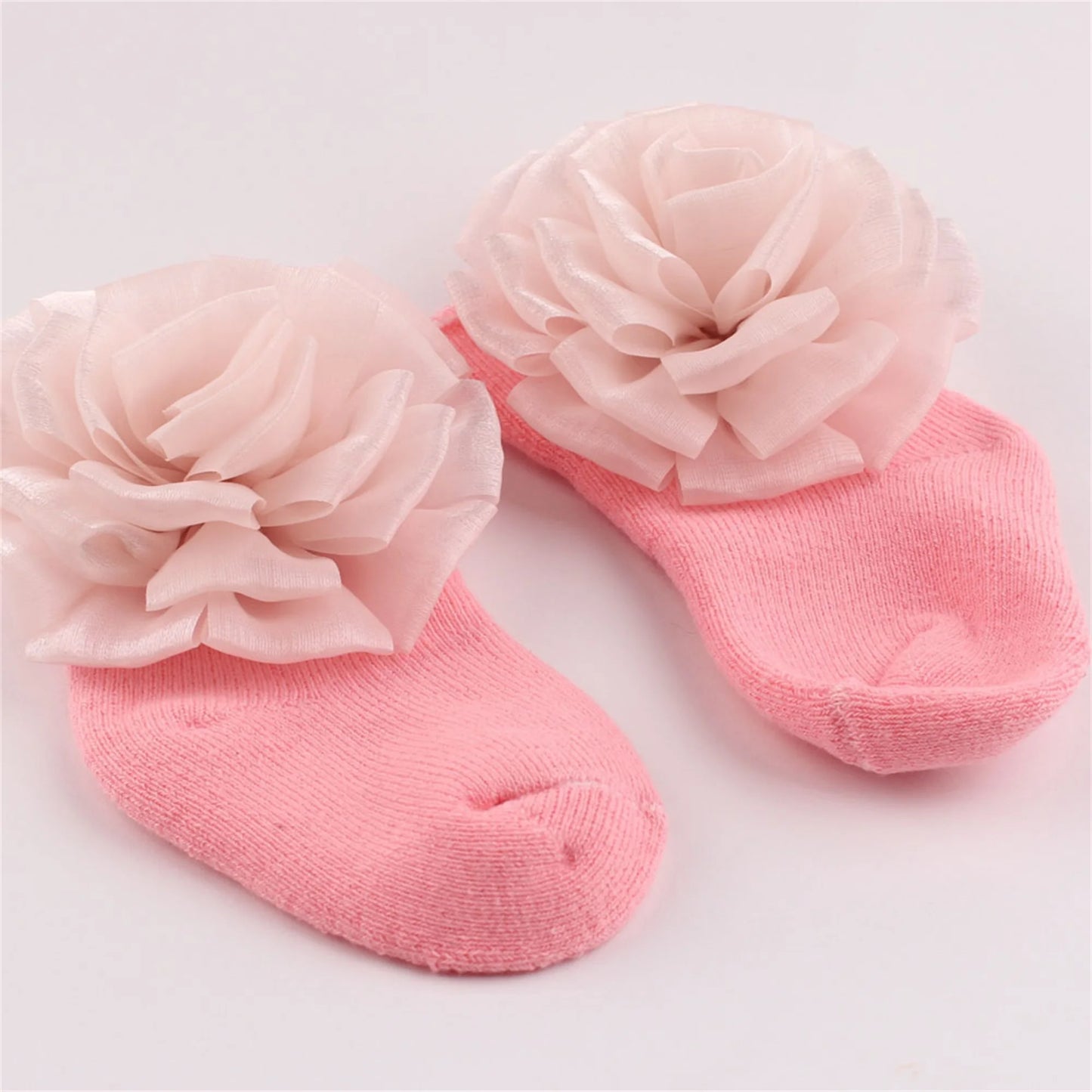 Adorable Baby Girl Knitted Hat and Socks Set with Delicate Floral Embroidery - Cozy Infant Winter Beanies and Booties