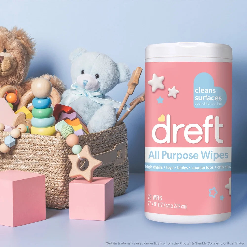 All Purpose Cleaning Wipes Baby Safe Surface Cleaning 70 Count Gentle Plant Based Unscented Multipurpose Wipes Home Nursery