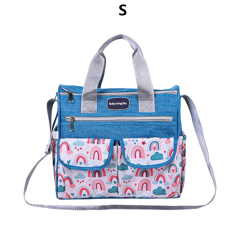 New Fashionable Cloud-Printed Single-Shoulder Mommy Bag; Multi-Functional Large-Capacity Cross-Body Mother-And-Baby Bag; Portable Maternity Tote Diaper Bag for Outings