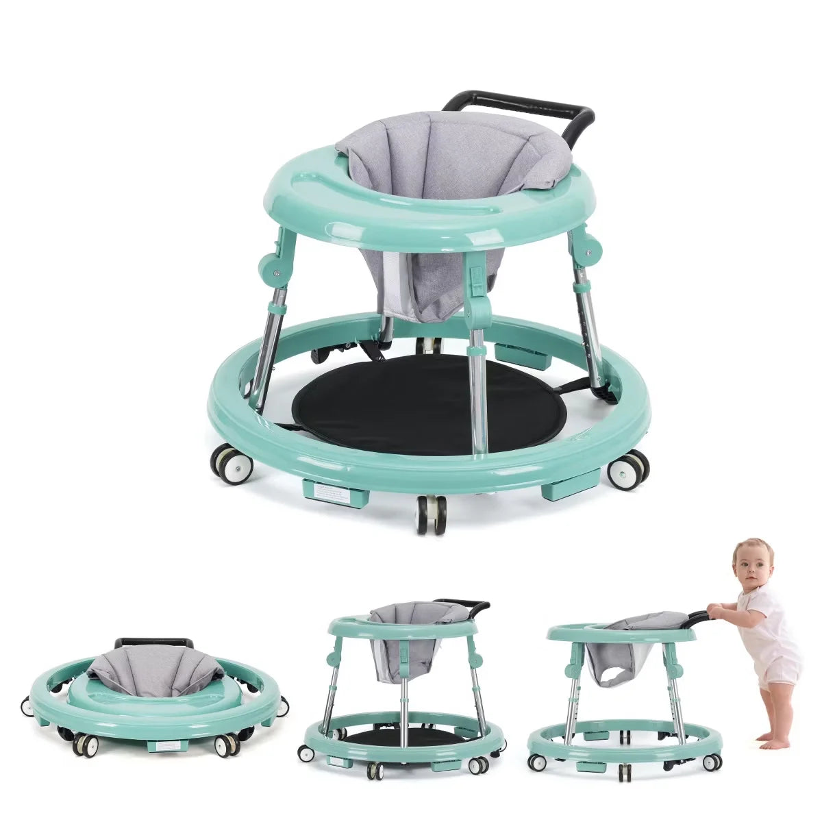 Baby Walker Foldable Baby Walker Baby Anti-Rollover Walker Multifunctional Baby Walker Portable Infant Walker for Boy Grils Gift